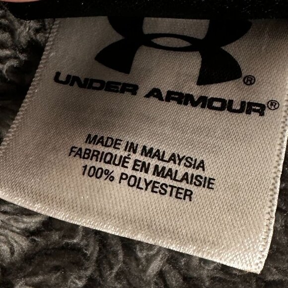 Under Armour Fleece Coat Mens Hoodie Full Zip Heavy Jacket Pockets Black - Picture 12 of 16